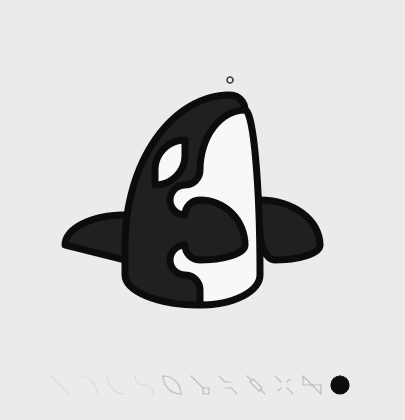 an illustration of a spyhopping orca on the Dotgrid app