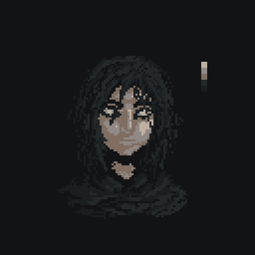 a portrait of a dark-haired girl