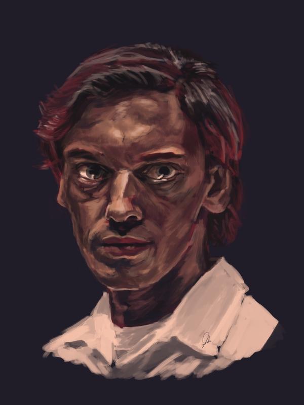 a portrait of angry boi, Jamie Campbell Bower as Henry Creel